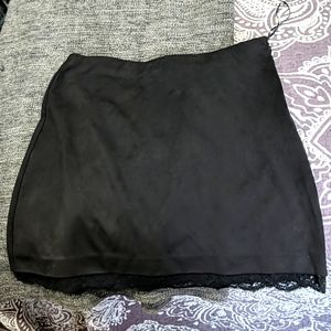 Zara Trafaluc Suede Lace Trim Skirt